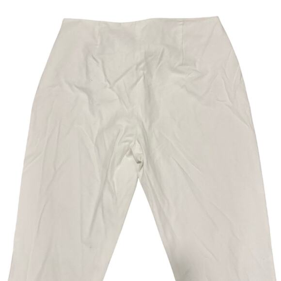 Elie Tahari White Side Zip Trousers Women’s 6 Straight Leg Minimalist Work Pants - Picture 7 of 9